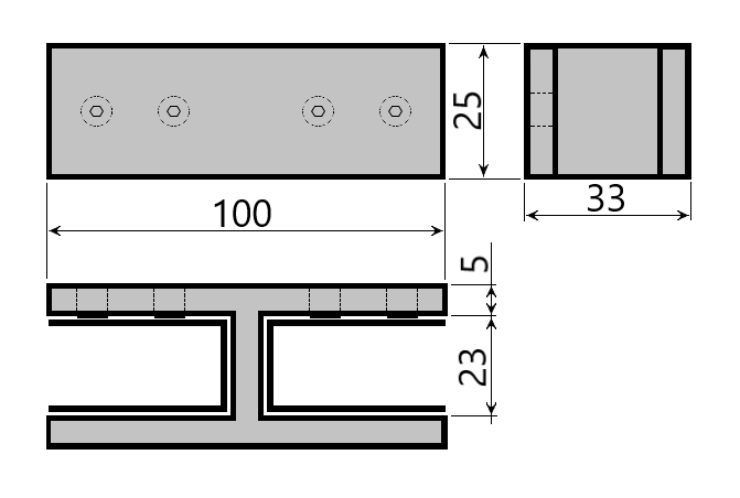 MD M008A-180 - Conector aliniere balustrada sticla-sticla 180* (16mm) SSS