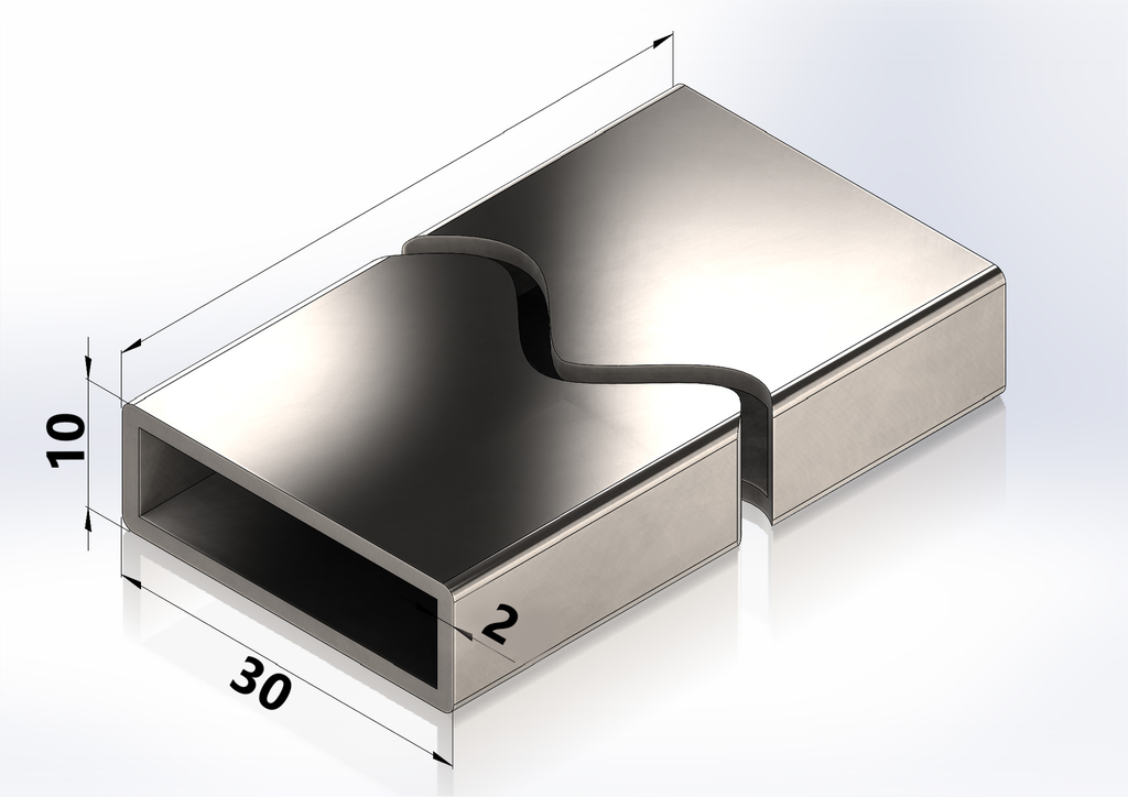 Profil inox BLACK 30x10*2.0  L=1524mm