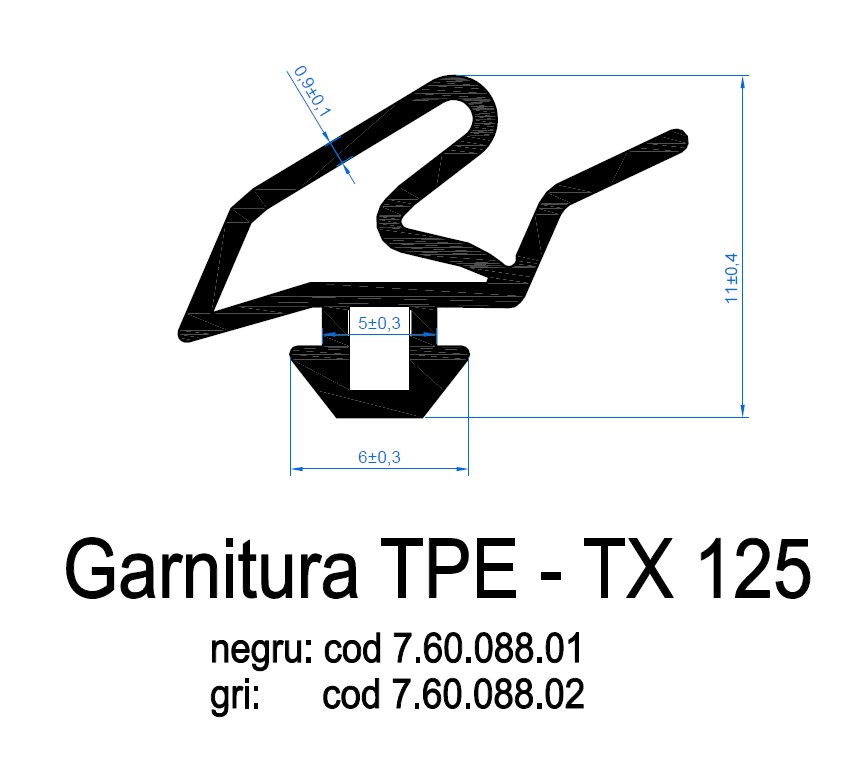 MD tpe tx 125 garnitura  pentru toc usa z