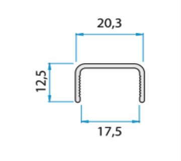 Pr8052 profil mana curenta tip u (20.3x12.5) sticla 16mm