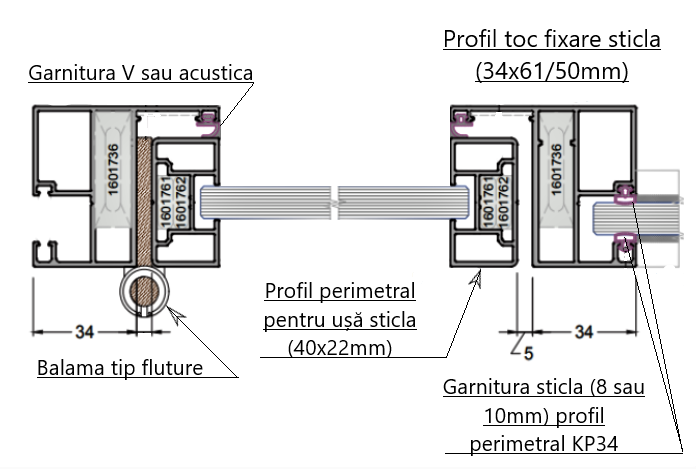 Balama aplicata din aluminiu tip fluture 10-109