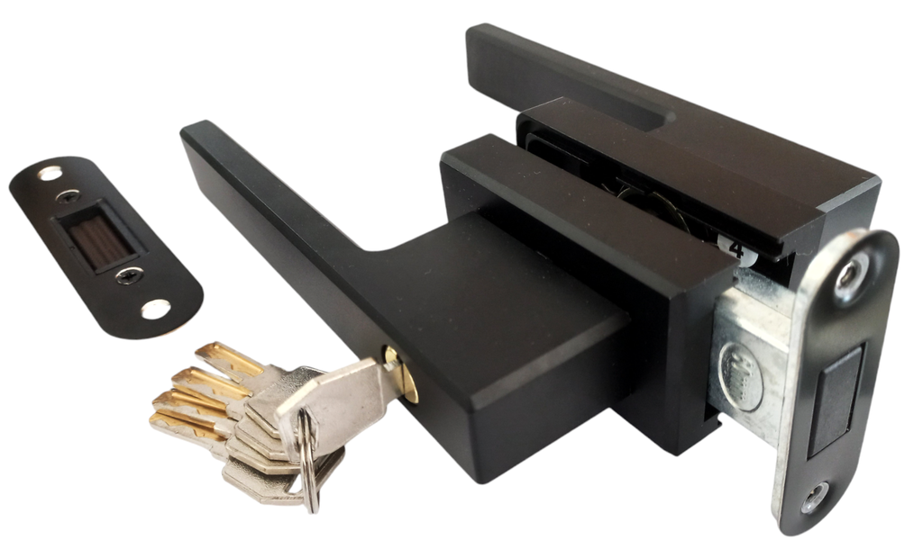 MAG/L02 B Incuietoare orizontala magnetica pentru profil perimetral (Black Mate)