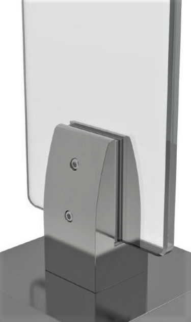 MC-209-C Picior sustinere sticla 10-12mm, patrat din aluminiu (RAL 7016)