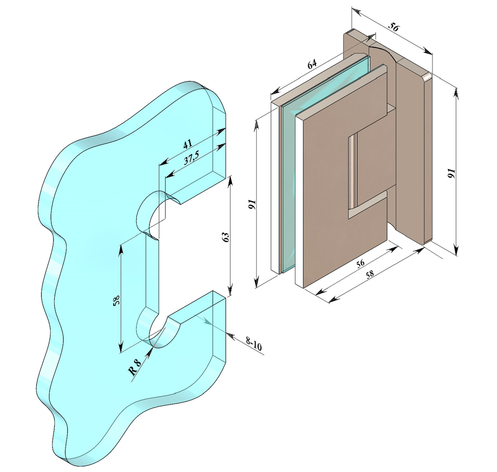 Balama Slim Gap perete-sticla PSS