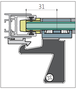 Set incuietoare Smart Lock Slider Next 103mm CC40mm, perete-sticla