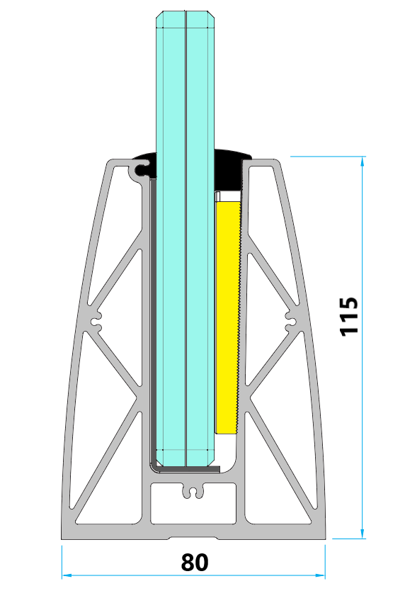 M50S PROFIL BALUSTRADA TIP U 80x115