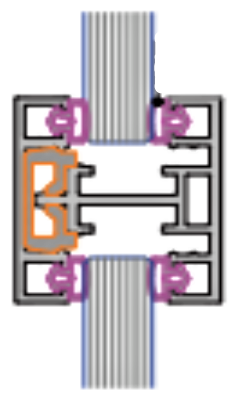 KP34 Garnitura cauciuc profil perimetral 30x34mm pt sticla 8mm, GRI