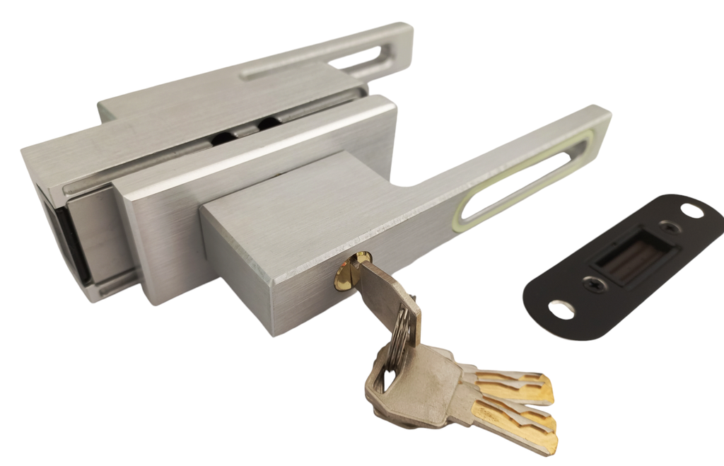 MAG/02L A Incuietoare magnetica pentru usa de sticla cu toc (maner gol) ANOD