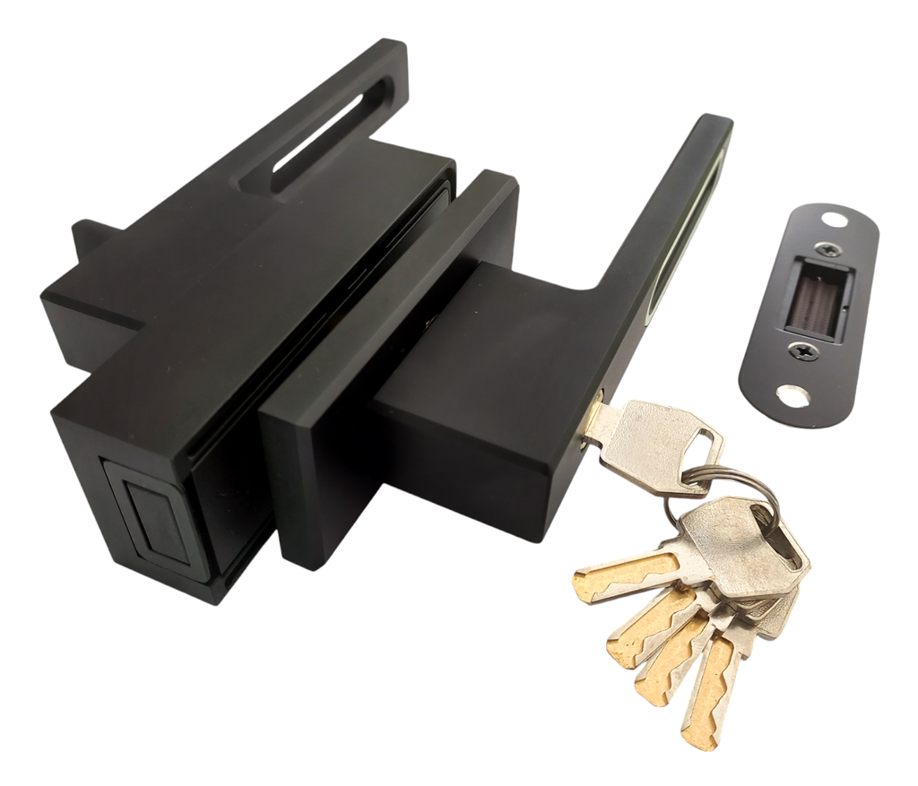 MAG/02L B Incuietoare magnetica pentru usa de sticla cu toc (maner gol) Black