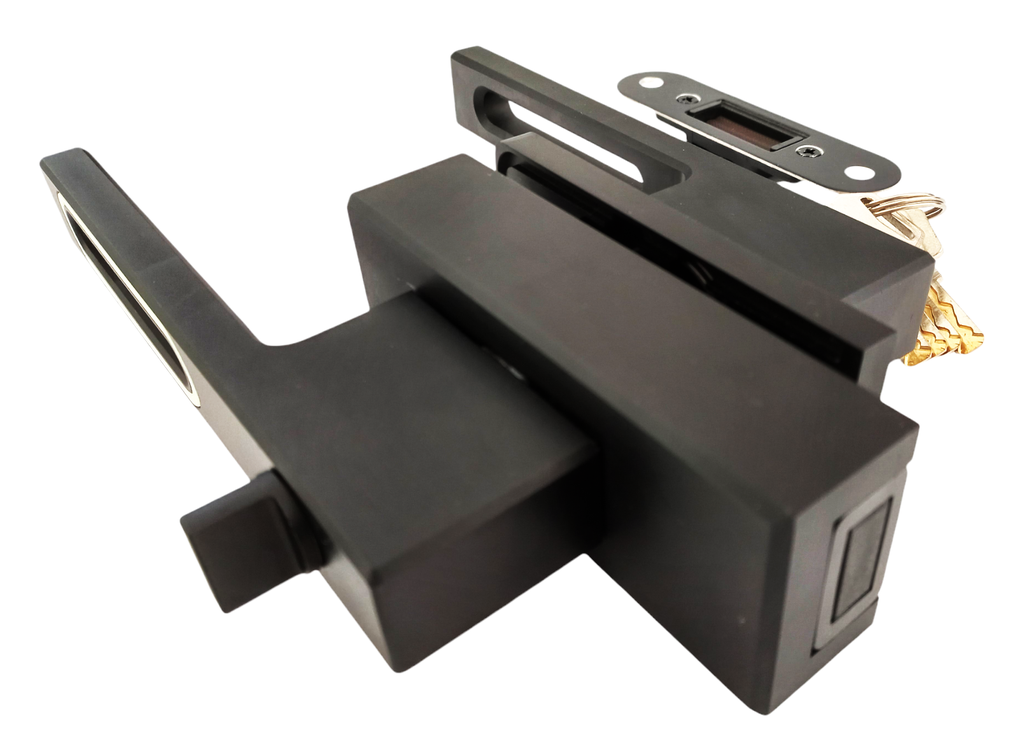 MAG/02L B Incuietoare magnetica pentru usa de sticla cu toc (maner gol) Black