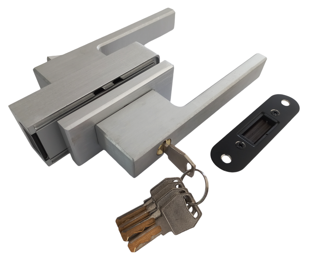 MAG/L02F A Incuietoare magnetica pentru usa de sticla cu toc (maner mare) ANOD