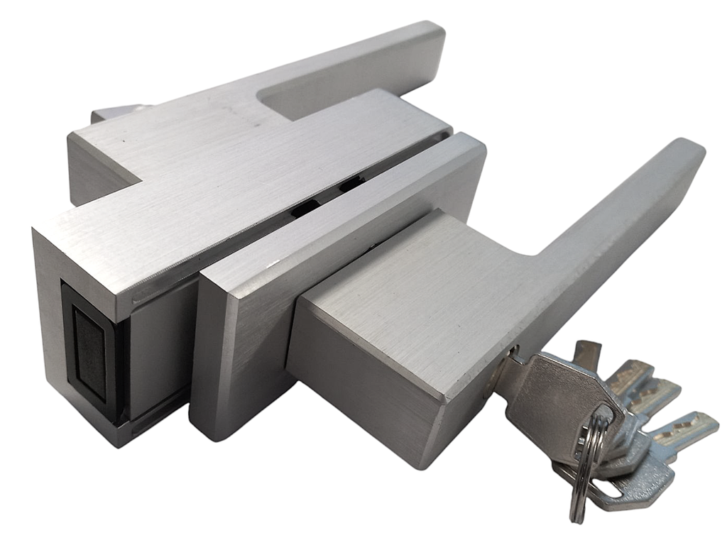 MAG/L02F A Incuietoare magnetica pentru usa de sticla cu toc (maner mare) ANOD