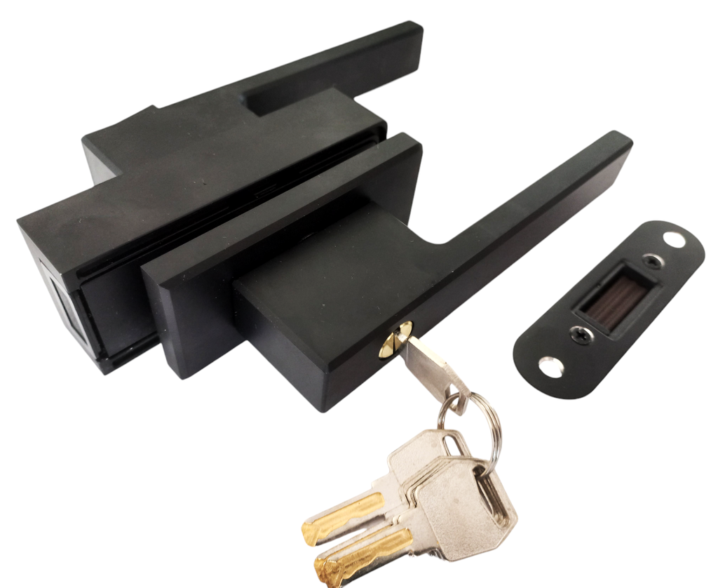 MAG/L02F B Incuietoare magnetica pentru usa de sticla cu toc (maner mare) Black