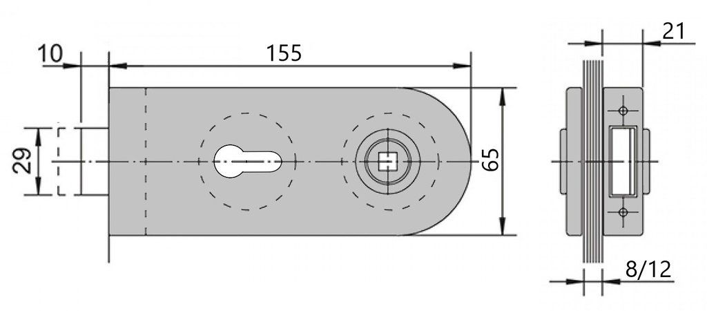 Md 012b incuietoare usa toc aluminiu