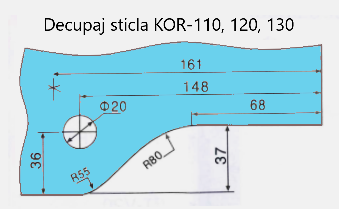 MD 130P-R SSS - Conector excentric supralumina-perete dreapta