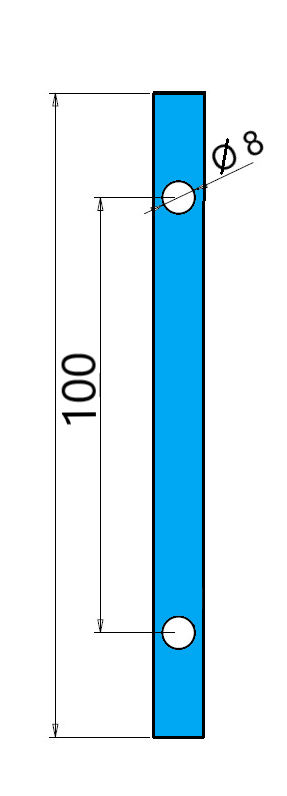 MD 171-150 SSS Maner aluminiu - rectangular 150mm
