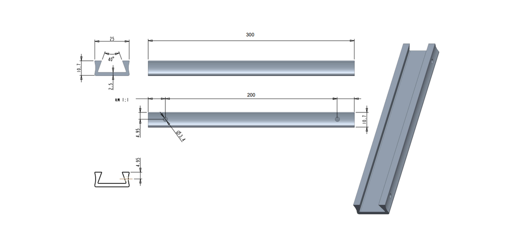MD 171B Maner - rectangular 300x200mm Black