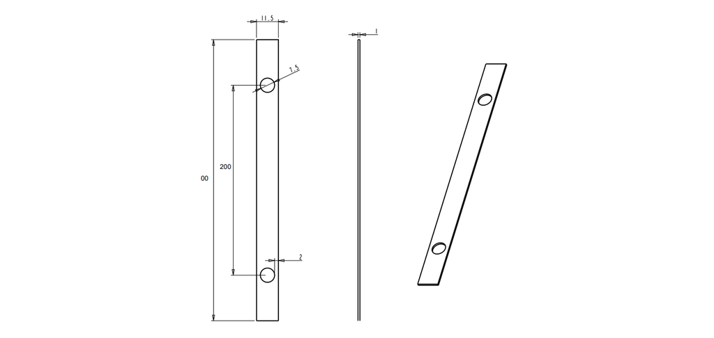 MD 171B Maner - rectangular 300x200mm Black