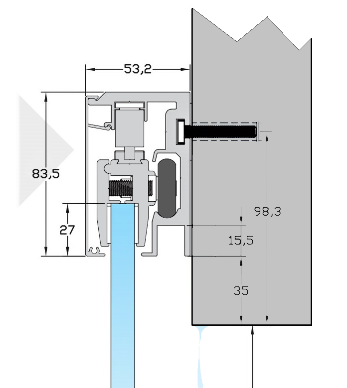 MD 170TR SSS Sina glisare 2.5m satinat