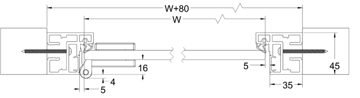 SIRION 5000 - Profil toc cu preluare sticla- 6M - EV1 ANODIZAT