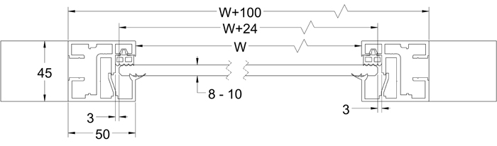 SIRION 5000 - Profil toc cu preluare sticla- 6M - EV1 ANODIZAT