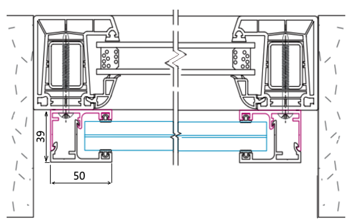 MD-120J-1100 Set profile fixare sticla 16.7-17.5 mm,balcon francez (7016 MAT)