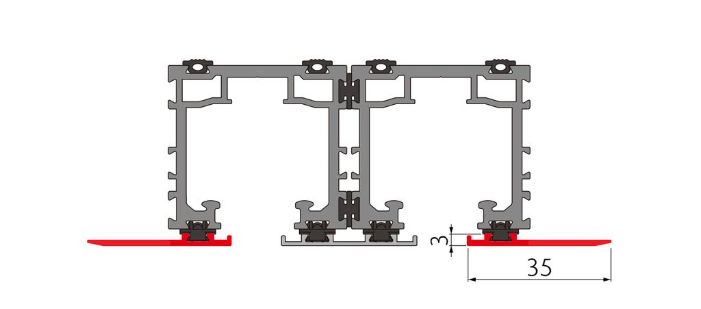 A366 OPK PS Capac decorativ lateral pentru sistem cu sina incastrata