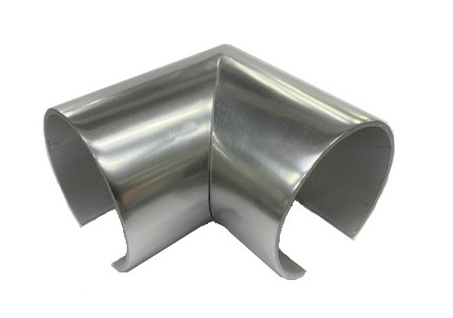 MD 29-26 Cot aluminiu NATUR la 90* cu canal sticla pentru mana curenta 50mm