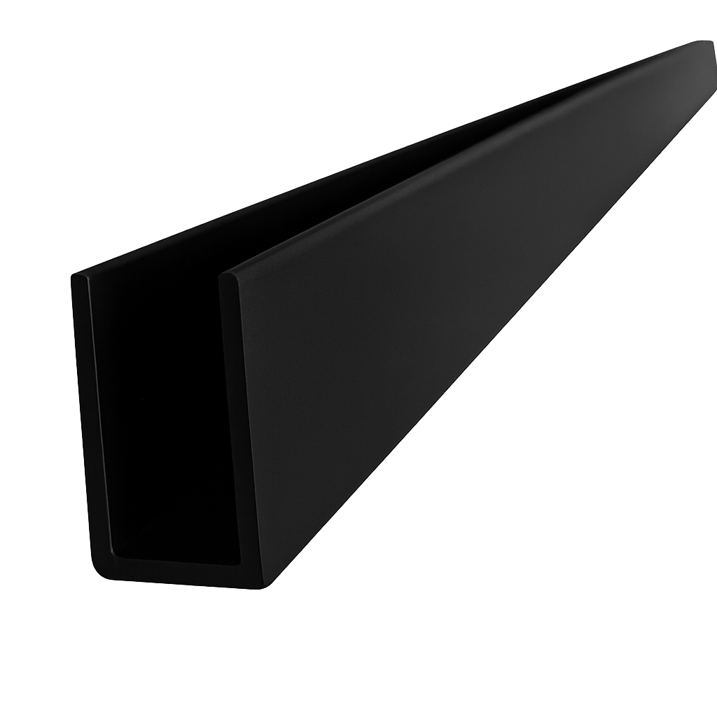 MD 8092B - Profil U aluminiu 12x20x1.5mm (sticla8mm) BLACK MAT