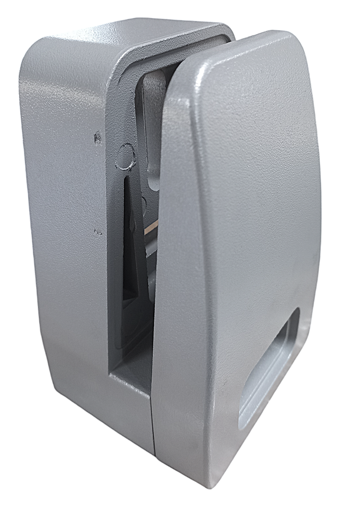 MD 310V Picior sustinere sticla 12-16mm, prindere laterala, din aluminiu, RAL9006