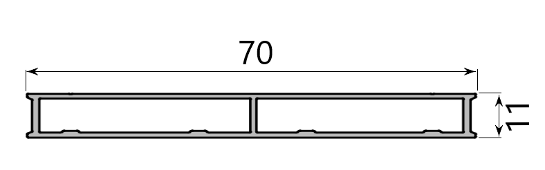 MD 11x70 Profil lateral Slider Next cu 3 cai