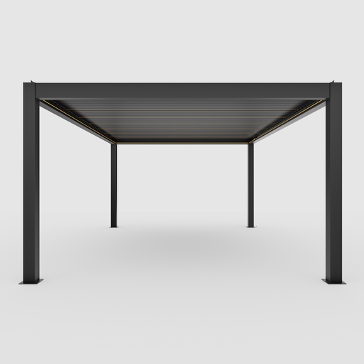 [TC-00004216] Pergola bioclimatica din aluminiu cu lamele rotative, MD-9700A 3024 x 4065 mm, h3023 RAL7016