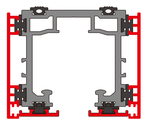 OPK PS Kit șină de rulare A101 cu capace laterale incluse  Black
