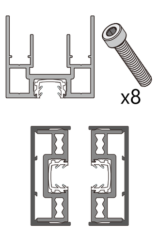 [PR-00004760] CN122880A OPK PS Set panou pentru o singura usa/ usa cu toc (cu doua capace de capat) cu garnituri si suruburi incluse