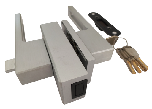 [TC-00003933] MAG/02L A Incuietoare magnetica pentru usa de sticla cu toc (maner gol) ANOD