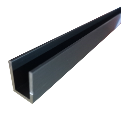 [TC-00003056] MD 101AL GMG - Profil U aluminiu 14x20x1.5mm (sticla8-10mm) 300cm GUNMETAL GRAY