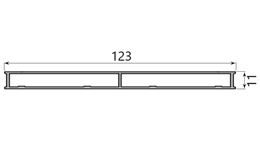 MD 11x123 profil lateral slide master - slide master flat