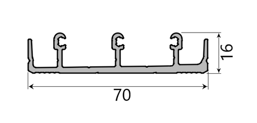 MD 16x70 sina de glisare inferioara 3 cai flat, SLIDER NEXT