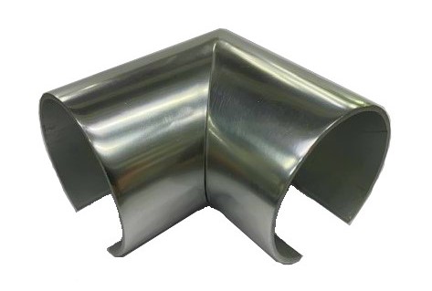 [TC-00001246] MD 29-26 Cot aluminiu BRONZ la 90* cu canal sticla pentru mana curenta 50mm