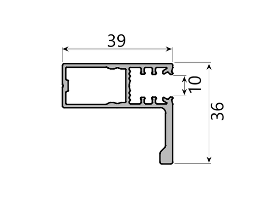 Md 36x39 profil maner, sticla 10mm, , slider next