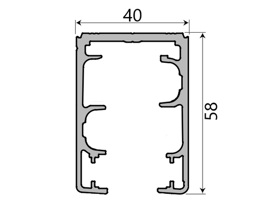 MD 58x40 profil sina glisare (sus/jos)  tango