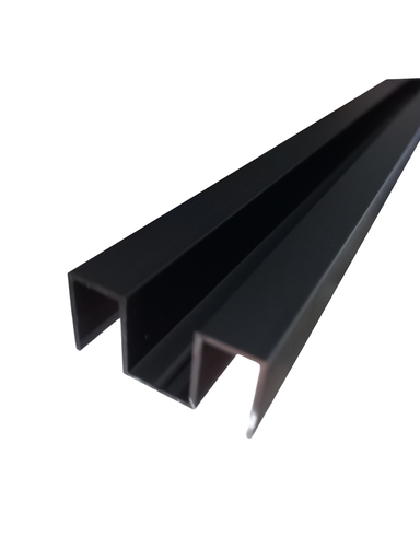 [TC-00003120] MD 5H BLACK - Profil tip "M" aluminiu 15x30x10mm (sticla8-10mm) 220cm BLACK