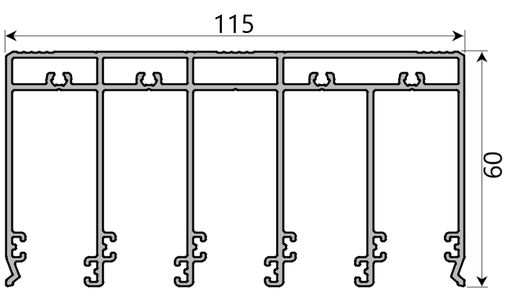 MD 60x115 șină de glisare(superioară), SLIDER NEXT