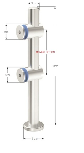 [TC-00003288] MD 80-6002 330h Picior sustinere sticla, tip spider dublu din aluminiu ANOD