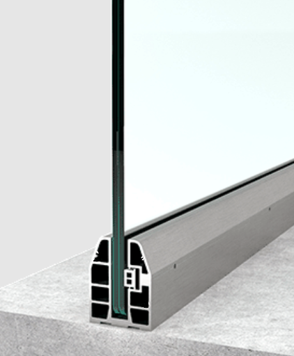 MW5500 Profil suport balustrada sticla 8-12mm ANODIZAT