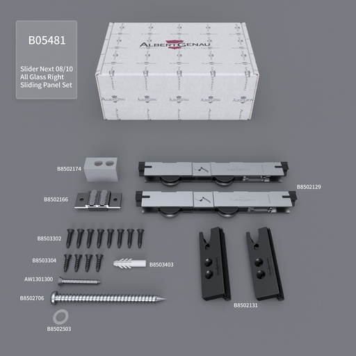 [TC-00001742] Set panou glisant SLIDER NEXT All Glass 08/10mm, DREAPTA