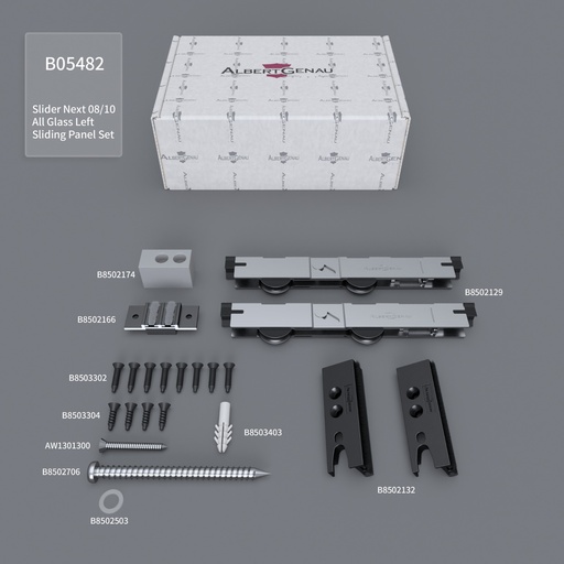 [TC-00001743] Set panou glisant SLIDER NEXT All Glass 08/10mm, STANGA